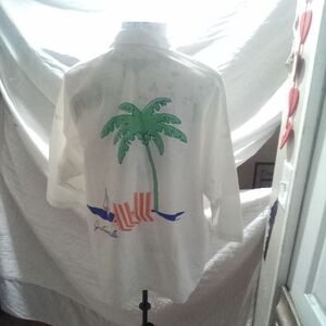 Tropical Palm Tree Men's Shirt Xl Vintage Guatemala